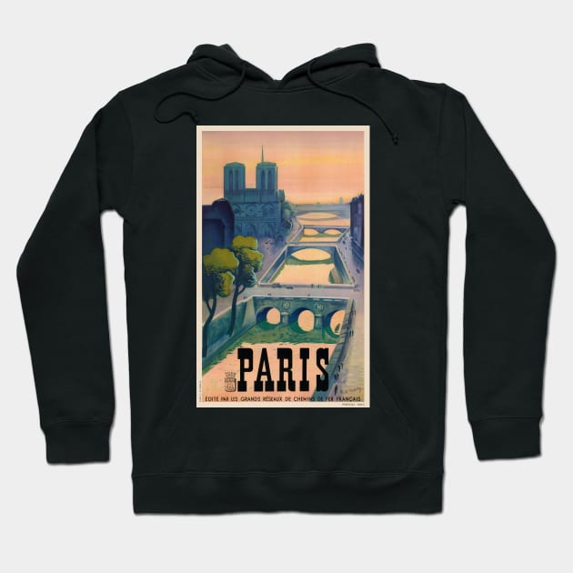 Paris France Vintage Travel Poster 1937 Hoodie by vintagetreasure